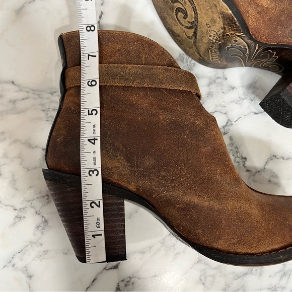 Durango waxed Nubuck suede block heel ankle boots distressed woman’s size 8 - Picture 7 of 10